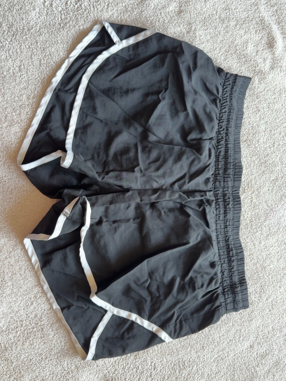 Women's Black Athletic Shorts with White Trim